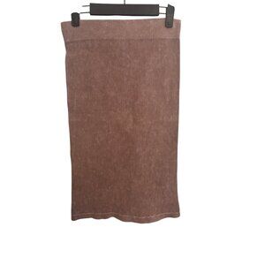 NWT PrettyLittleThing Large Mauve/Beige Ribbed Pencil Skirt